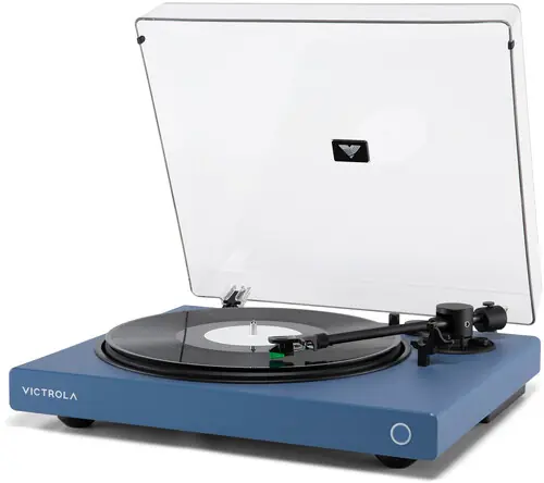 Victrola Vpt1520blu Wave Bluetooth Turntable Blue Fast Shipping