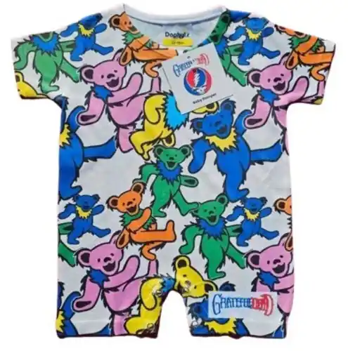 Instant Buy Daphyl's - Grateful Dead - Swirling Bears - Romper 6-12 mos. DAPGDSBR-612