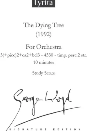 Today Only Dying Tree For Orchestra - Study Score