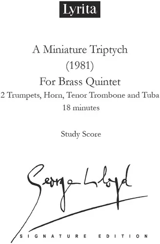 Miniature Triptych For Brass Quintet While Supplies Last