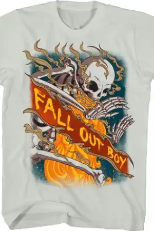 Fall Out Boy Skeleton Tshirt Small Ice Grey (Gry) Budget