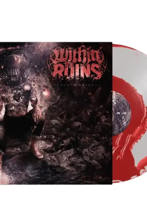 Within The Ruins - Black Heart Opaque Red and Silver Swirl Vinyl Cheap